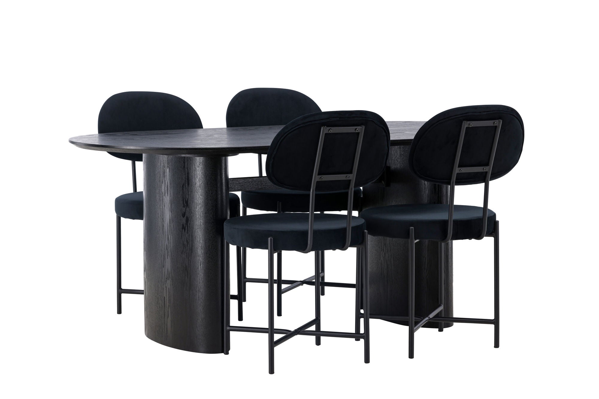 Venture Home Isolde spisebord 180*75 - Black / Black MDF +Stella Spisebordsstol - Black / Black Velvet _4