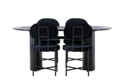 Venture Home Isolde spisebord 180*75 - Black / Black MDF +Stella Spisebordsstol - Black / Black Velvet _4