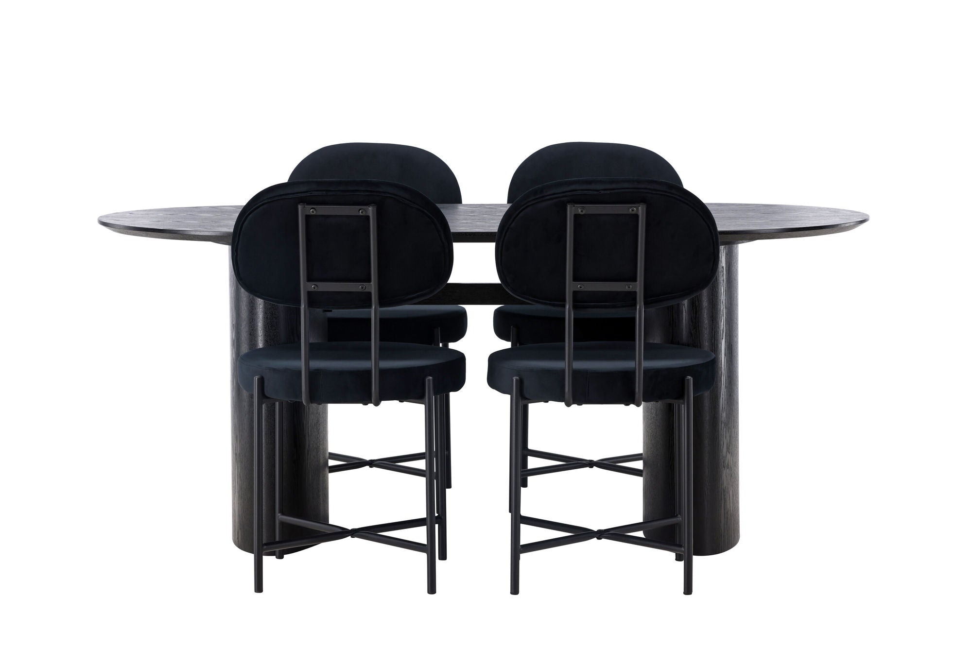 Venture Home Isolde spisebord 180*75 - Black / Black MDF +Stella Spisebordsstol - Black / Black Velvet _4