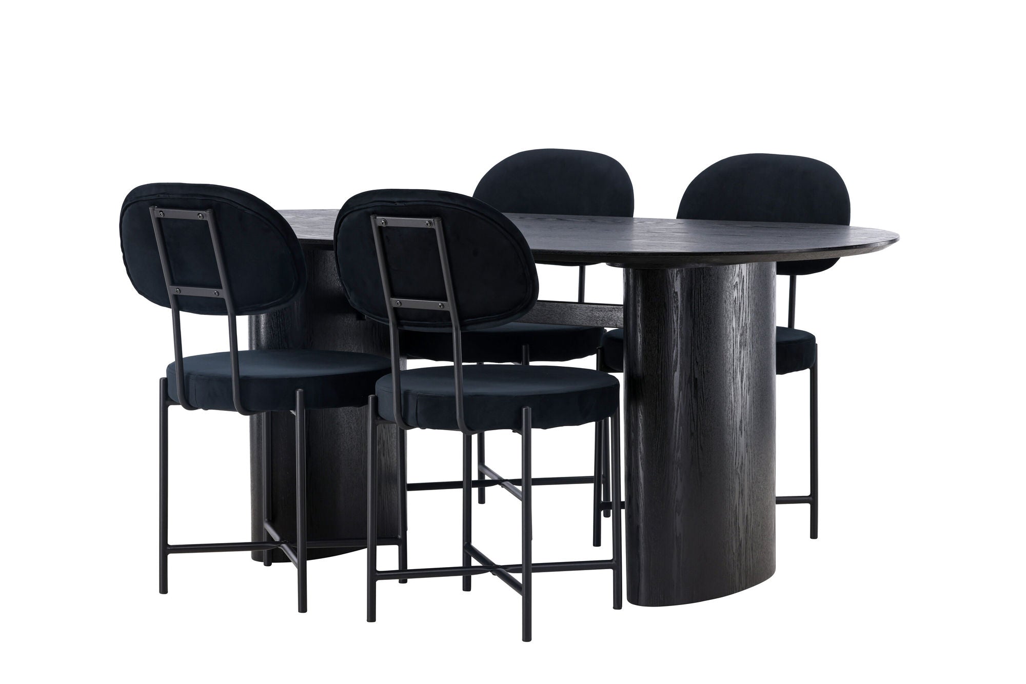 Venture Home Isolde spisebord 180*75 - Black / Black MDF +Stella Spisebordsstol - Black / Black Velvet _4