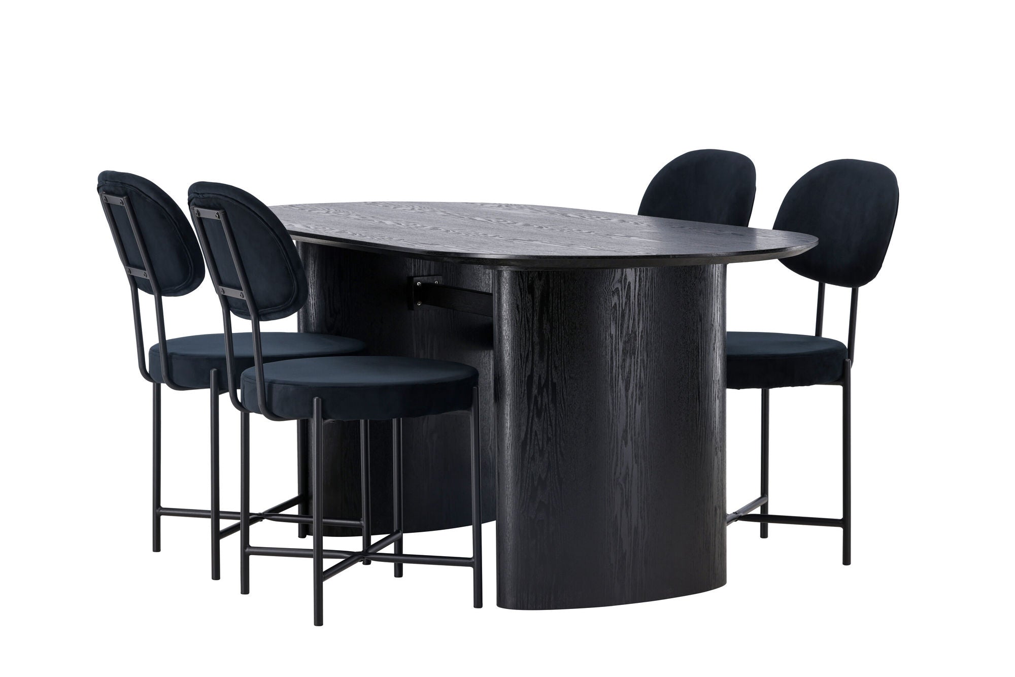 Venture Home Isolde spisebord 180*75 - Black / Black MDF +Stella Spisebordsstol - Black / Black Velvet _4