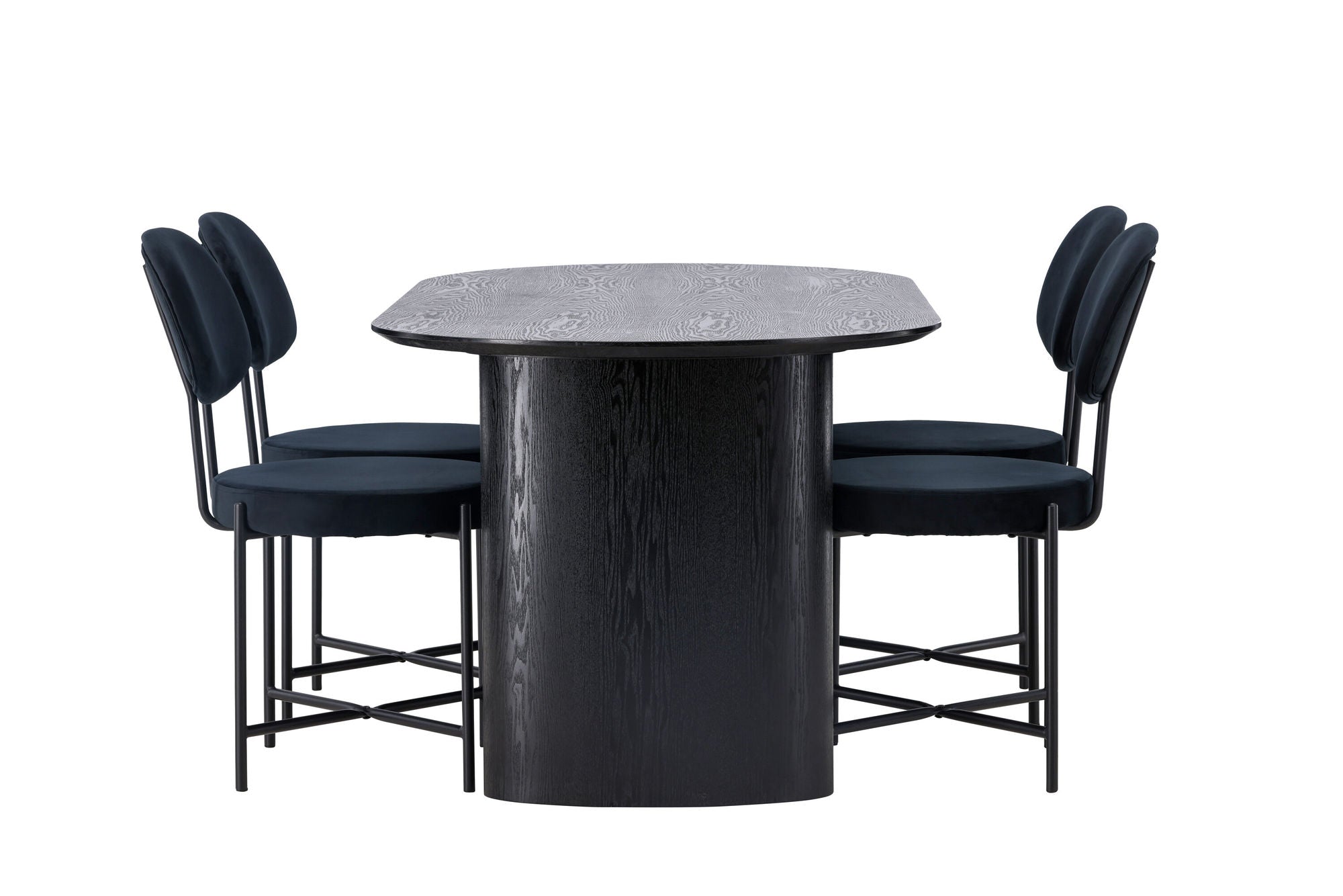 Venture Home Isolde spisebord 180*75 - Black / Black MDF +Stella Spisebordsstol - Black / Black Velvet _4