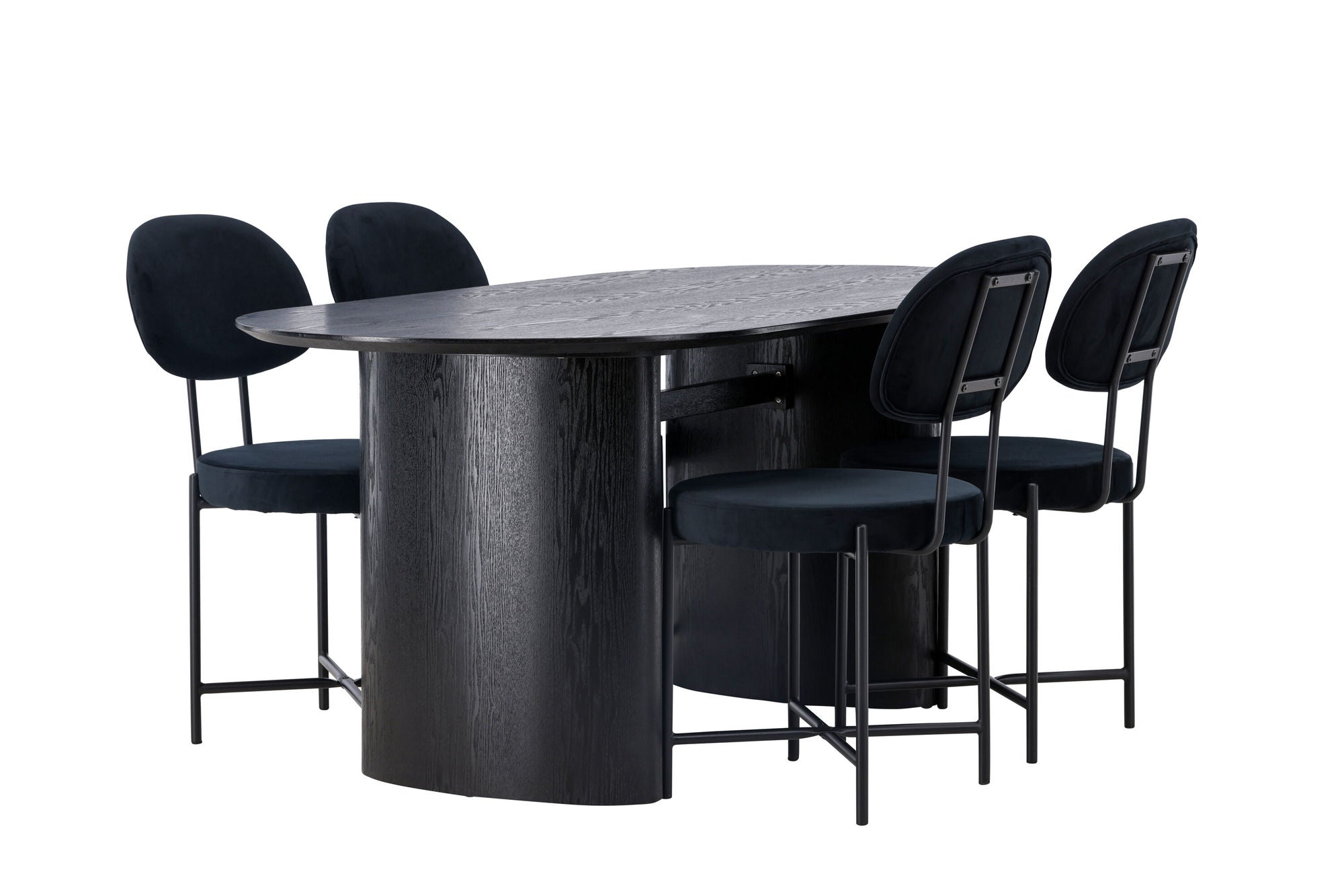 Venture Home Isolde spisebord 180*75 - Black / Black MDF +Stella Spisebordsstol - Black / Black Velvet _4