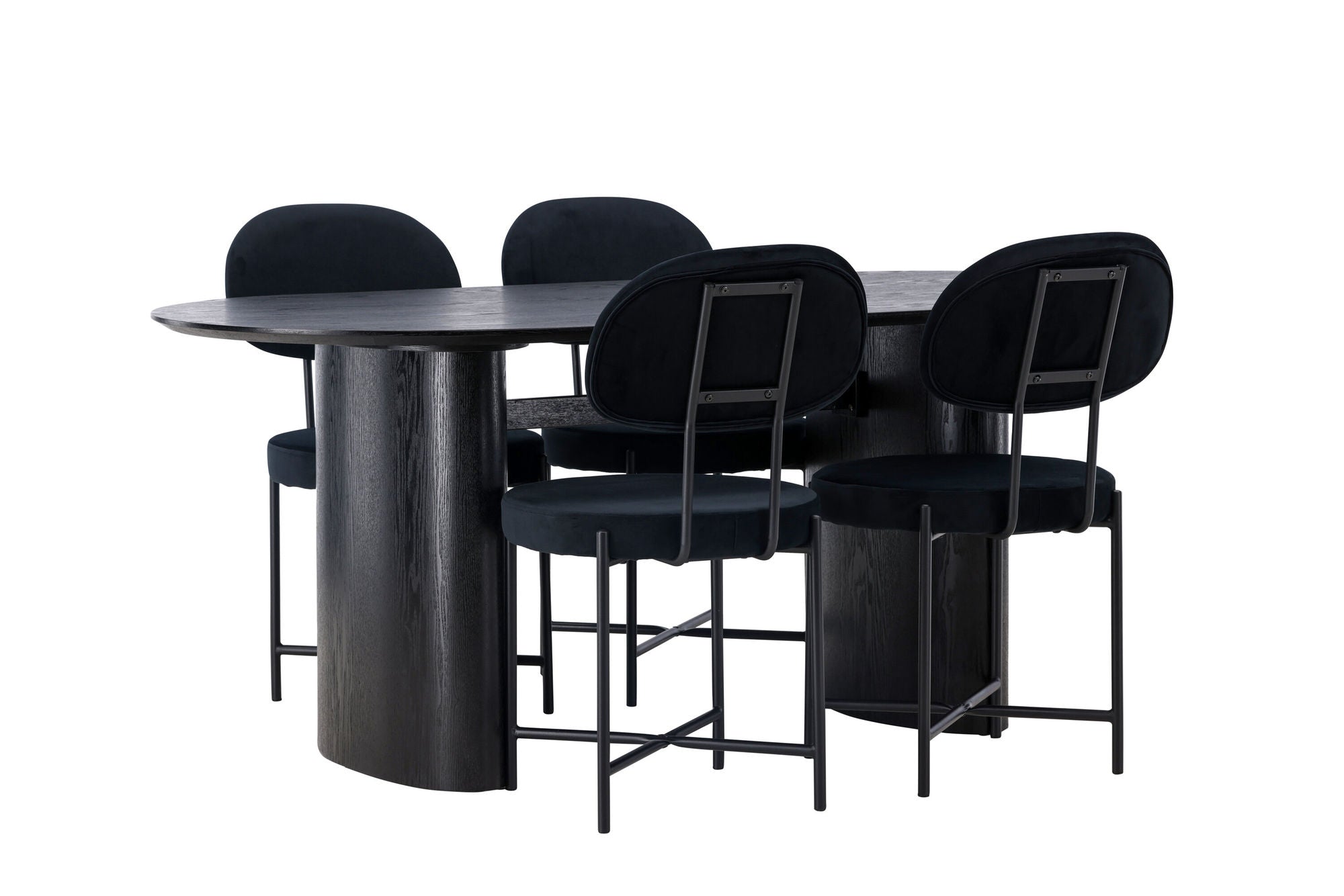 Venture Home Isolde spisebord 180*75 - Black / Black MDF +Stella Spisebordsstol - Black / Black Velvet _4