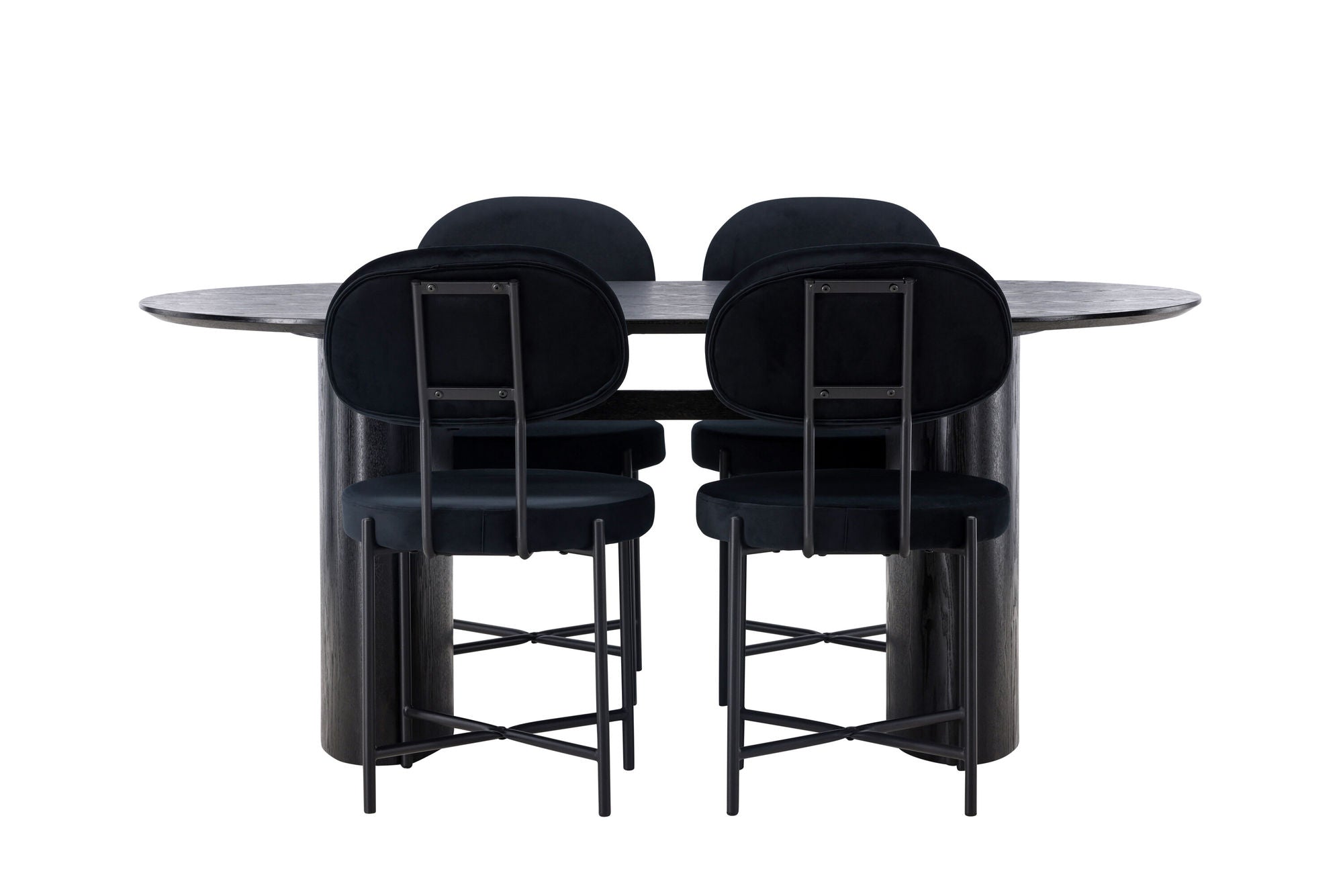 Venture Home Isolde spisebord 180*75 - Black / Black MDF +Stella Spisebordsstol - Black / Black Velvet _4