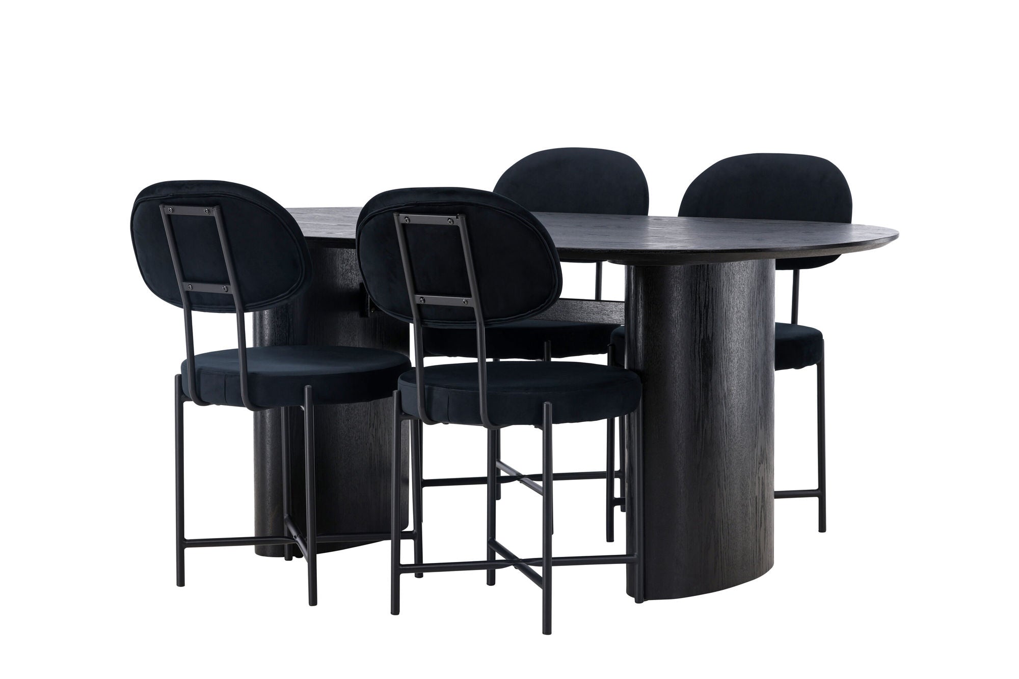 Venture Home Isolde spisebord 180*75 - Black / Black MDF +Stella Spisebordsstol - Black / Black Velvet _4