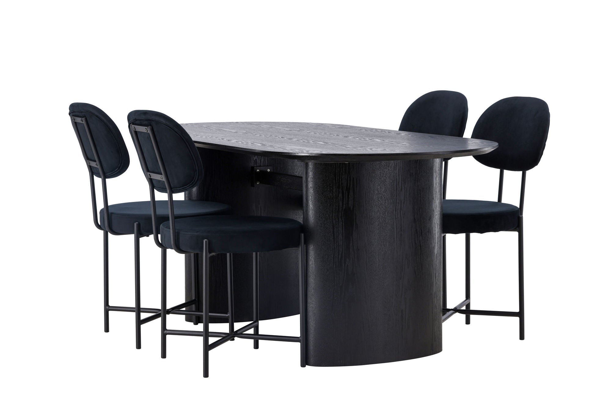 Venture Home Isolde spisebord 180*75 - Black / Black MDF +Stella Spisebordsstol - Black / Black Velvet _4