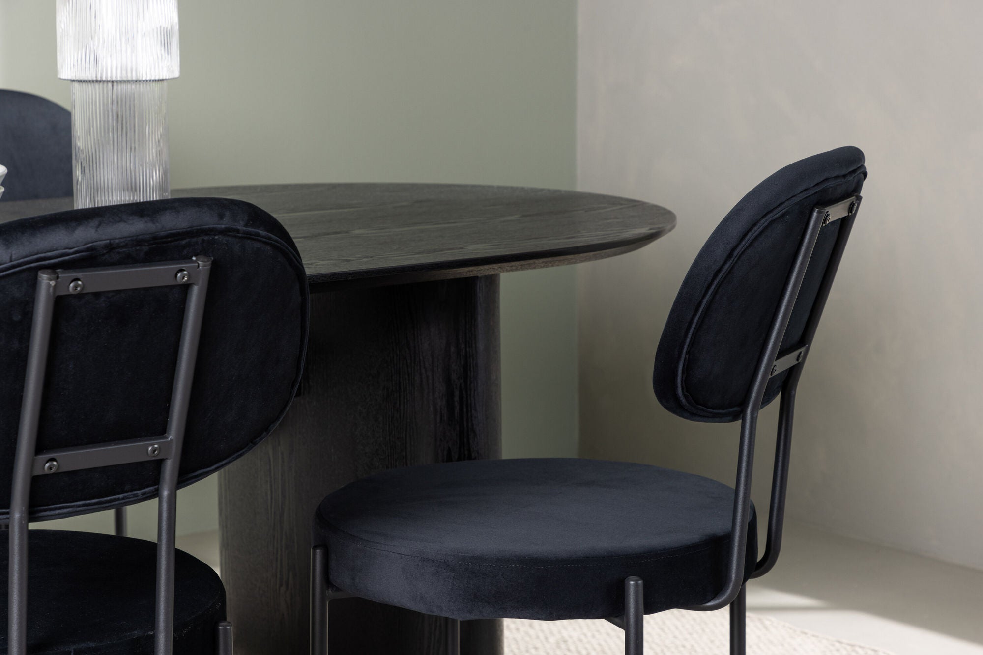 Venture Home Isolde spisebord 180*75 - Black / Black MDF +Stella Spisebordsstol - Black / Black Velvet _4