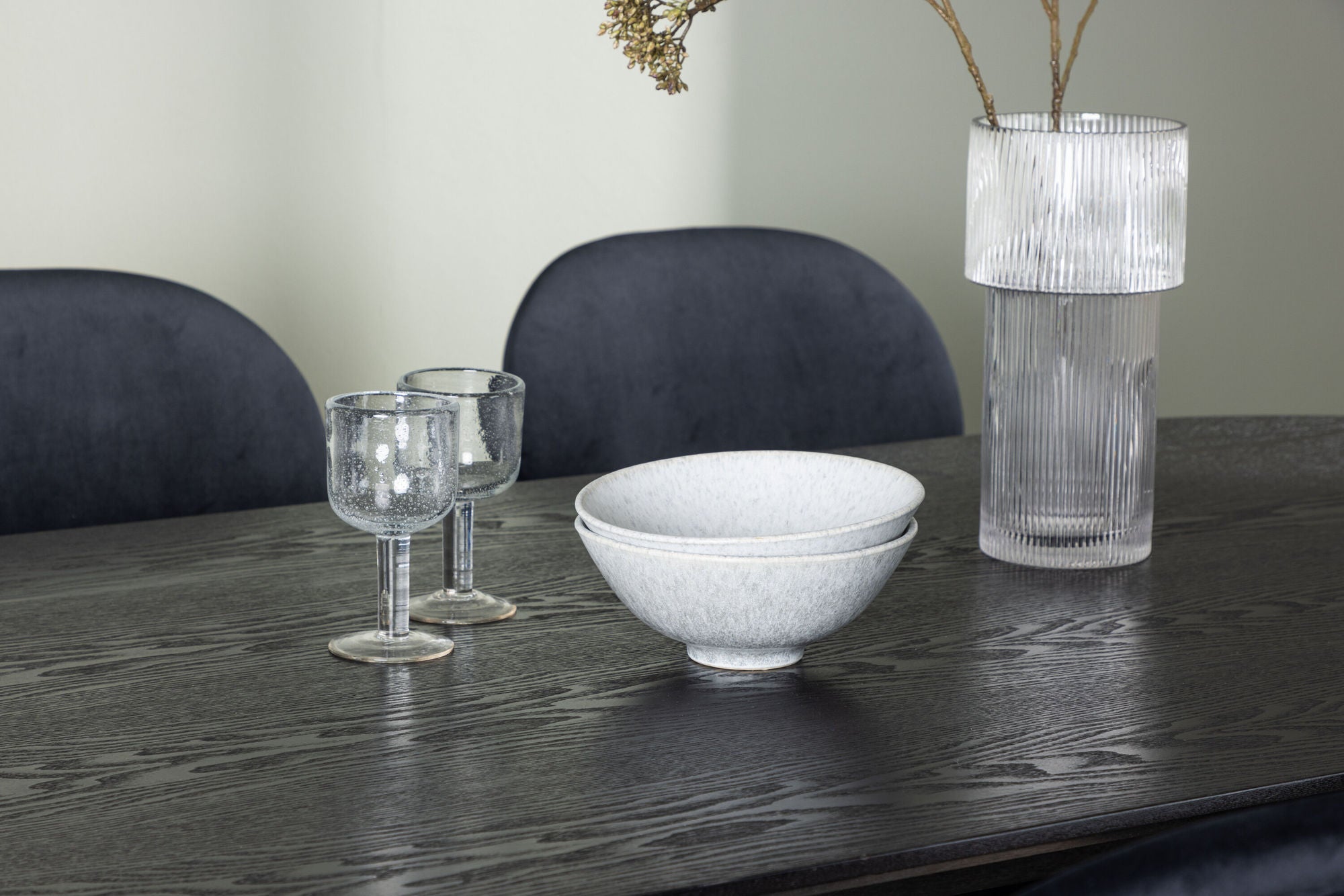 Venture Home Isolde spisebord 180*75 - Black / Black MDF +Stella Spisebordsstol - Black / Black Velvet _4