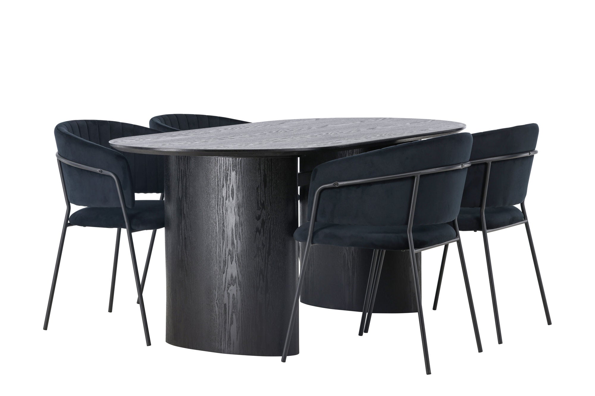 Venture Home Isolde spisebord 180*75 - Black / Black MDF +Selma Spisebordsstol - Black / Black Velvet _4