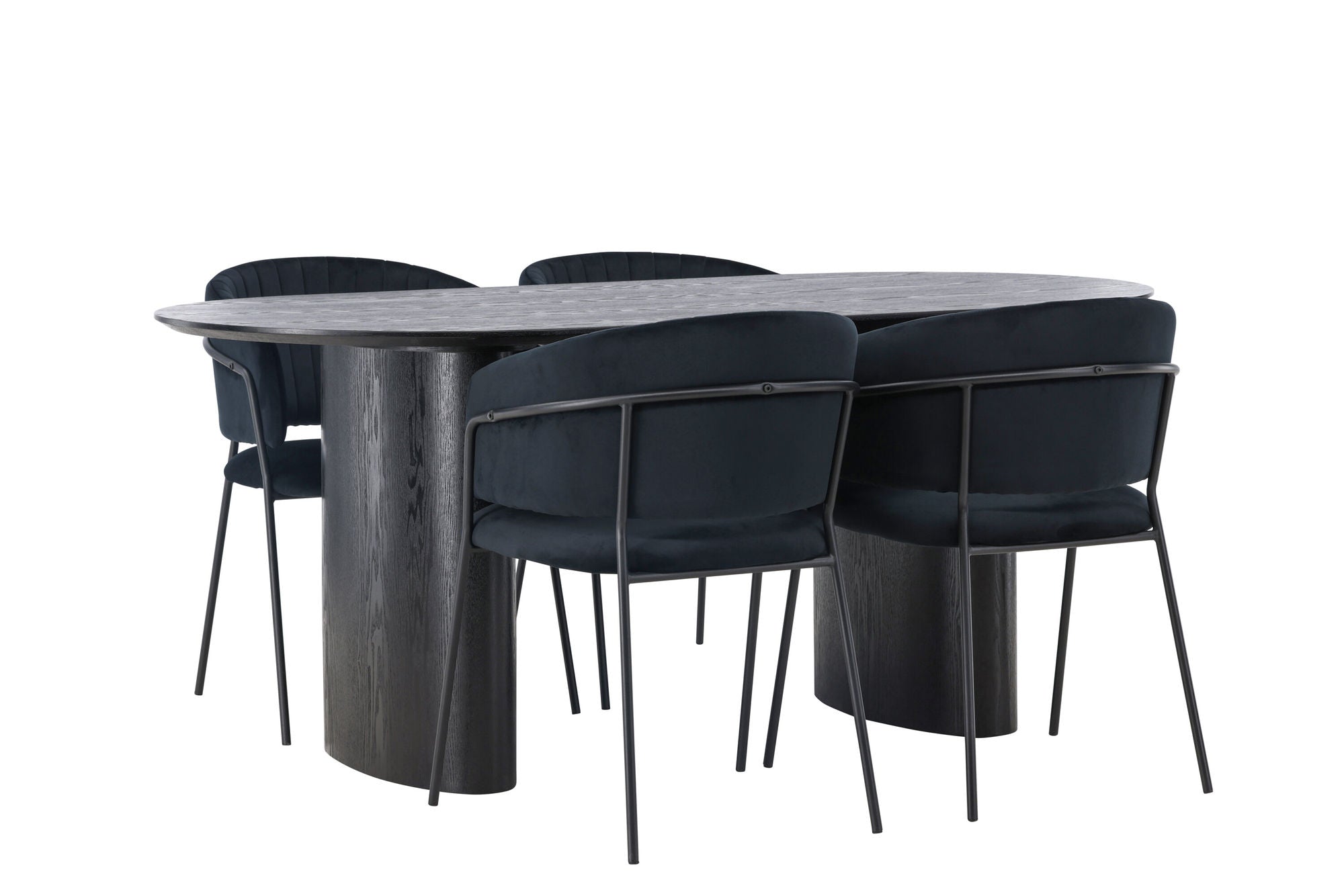 Venture Home Isolde spisebord 180*75 - Black / Black MDF +Selma Spisebordsstol - Black / Black Velvet _4