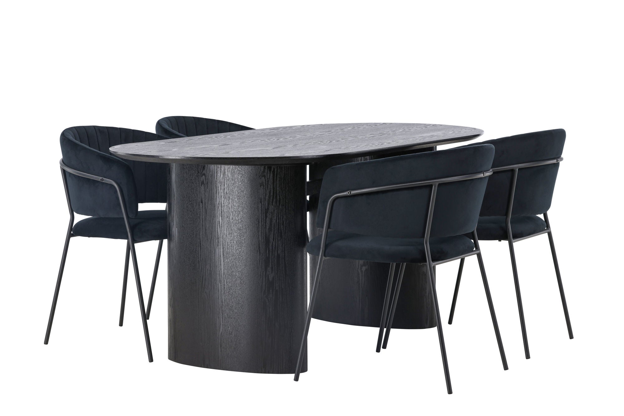 Venture Home Isolde spisebord 180*75 - Black / Black MDF +Selma Spisebordsstol - Black / Black Velvet _4