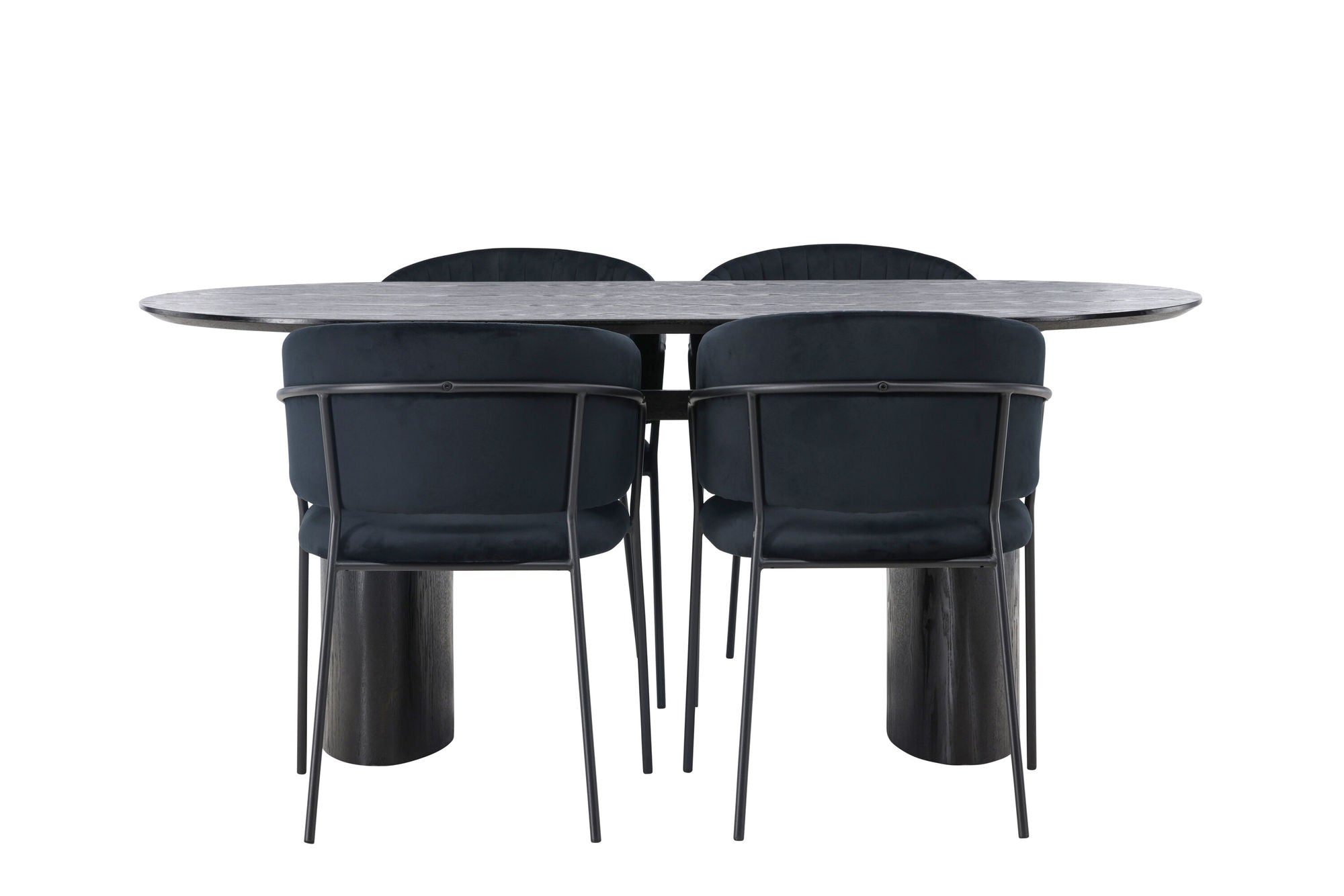 Venture Home Isolde spisebord 180*75 - Black / Black MDF +Selma Spisebordsstol - Black / Black Velvet _4