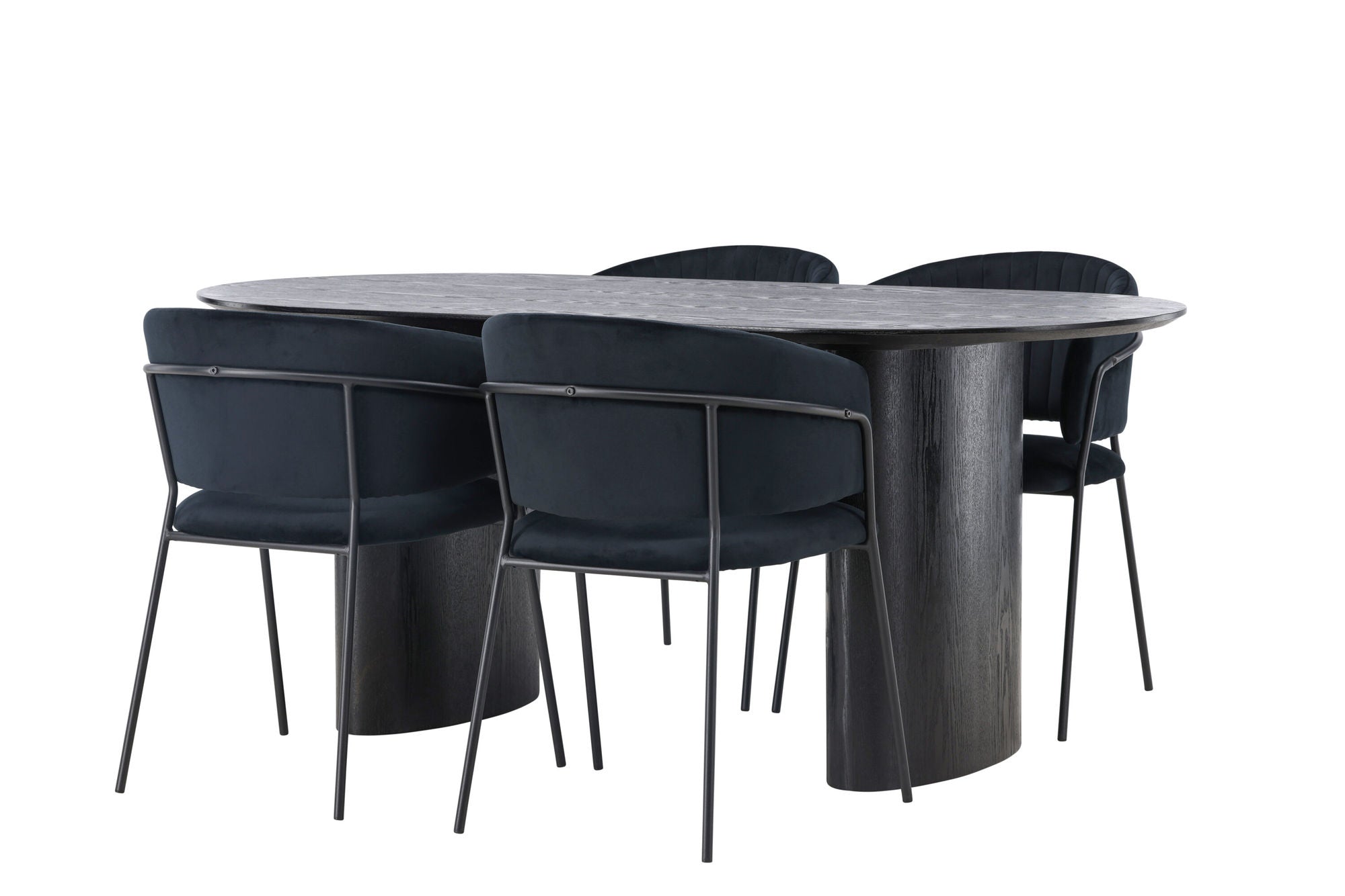 Venture Home Isolde spisebord 180*75 - Black / Black MDF +Selma Spisebordsstol - Black / Black Velvet _4