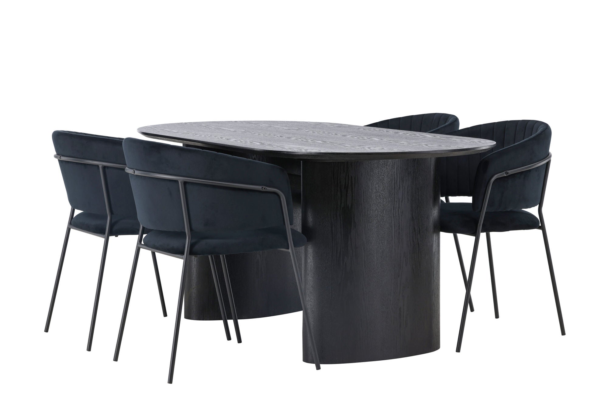 Venture Home Isolde spisebord 180*75 - Black / Black MDF +Selma Spisebordsstol - Black / Black Velvet _4