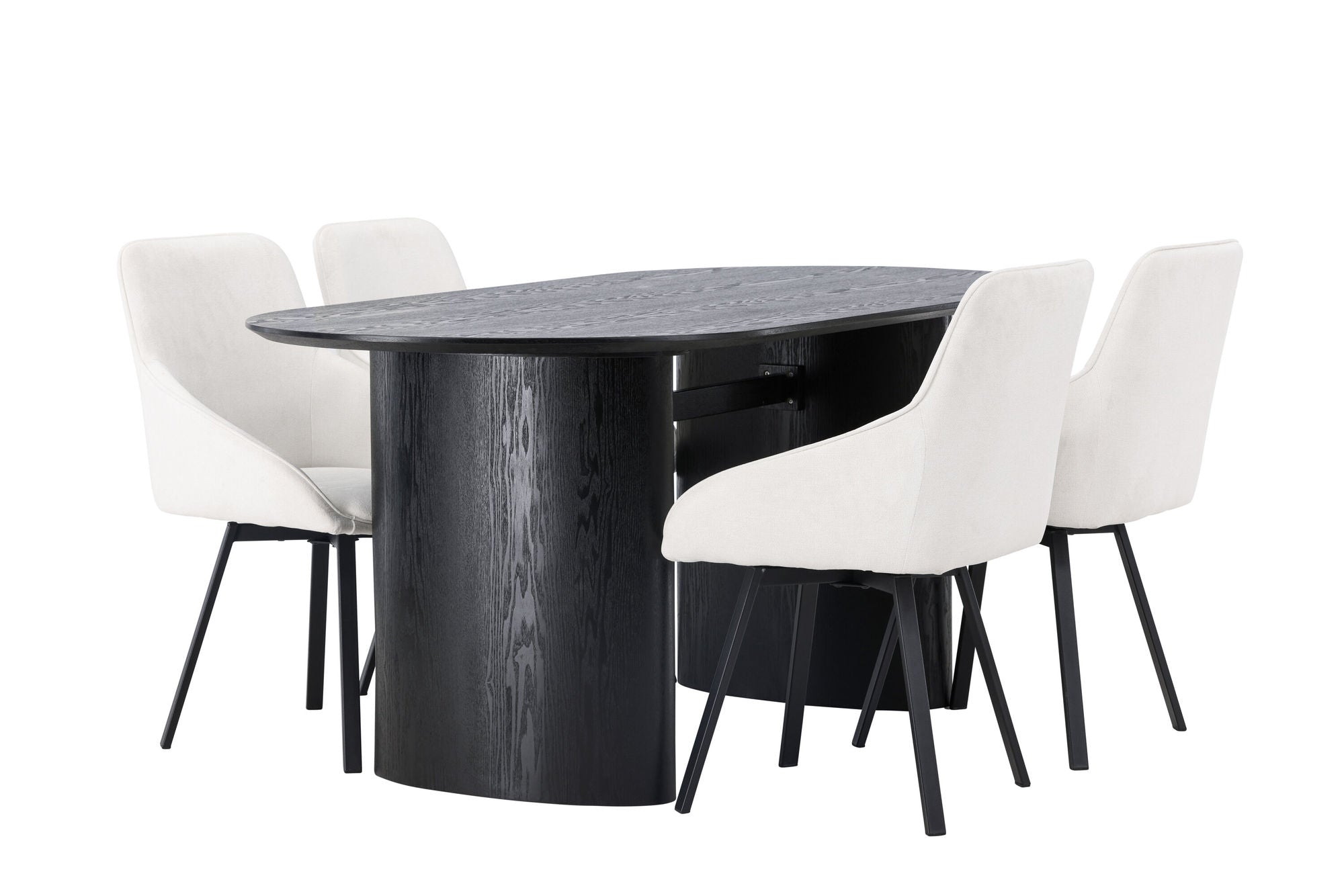 Venture Home Isolde spisebord 180*75 - Black / Black MDF +Rosie Spisebordsstol - Black / Beige Fabric _4