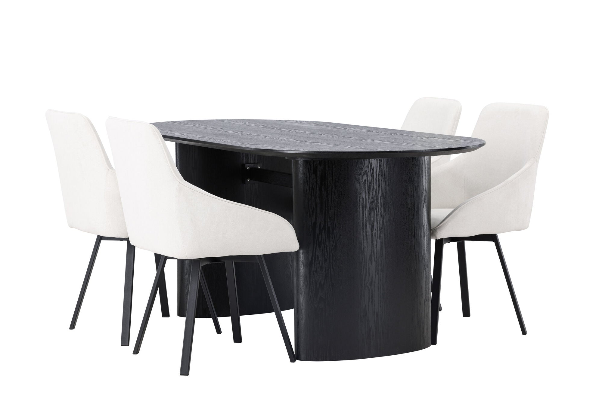 Venture Home Isolde spisebord 180*75 - Black / Black MDF +Rosie Spisebordsstol - Black / Beige Fabric _4