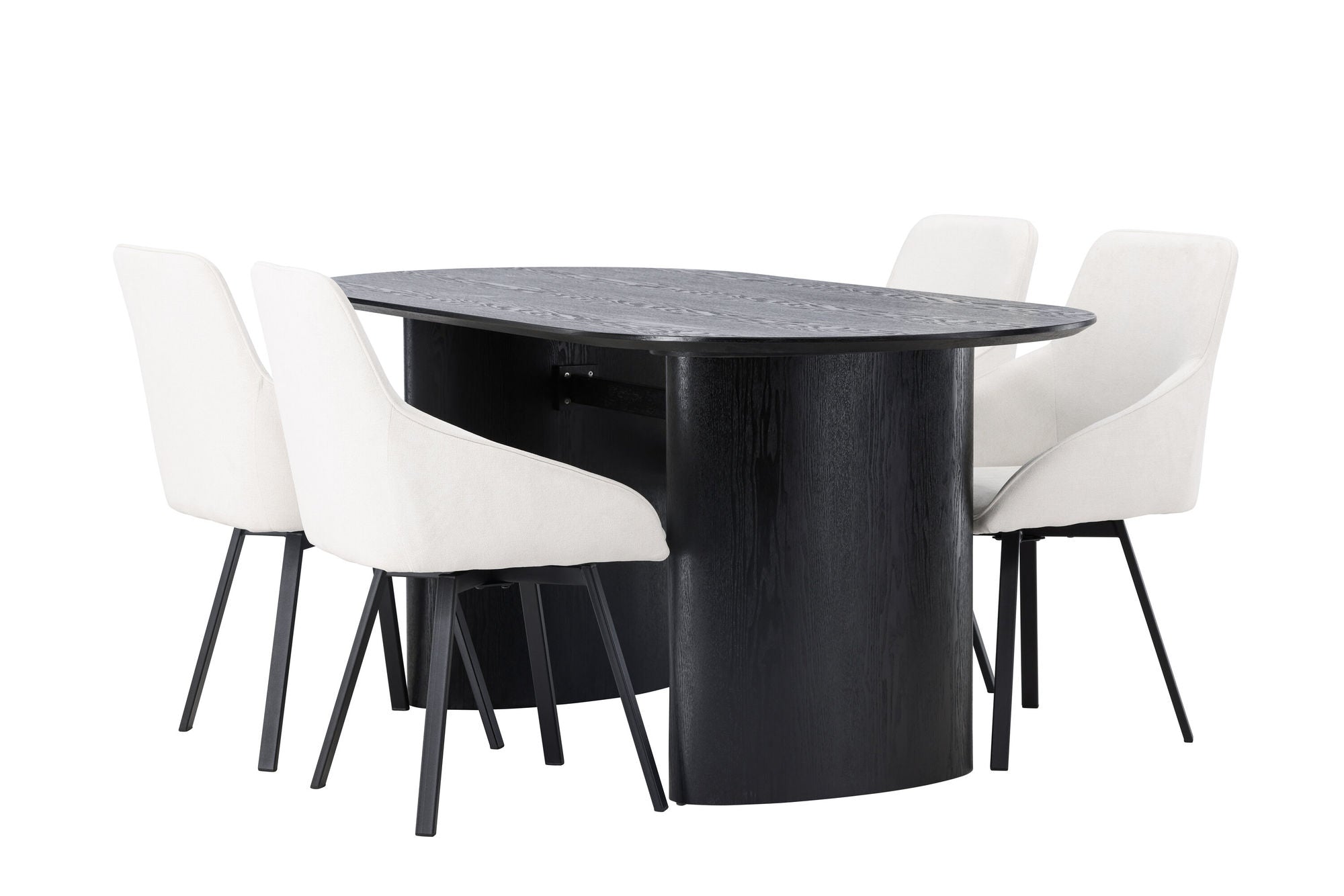 Venture Home Isolde spisebord 180*75 - Black / Black MDF +Rosie Spisebordsstol - Black / Beige Fabric _4