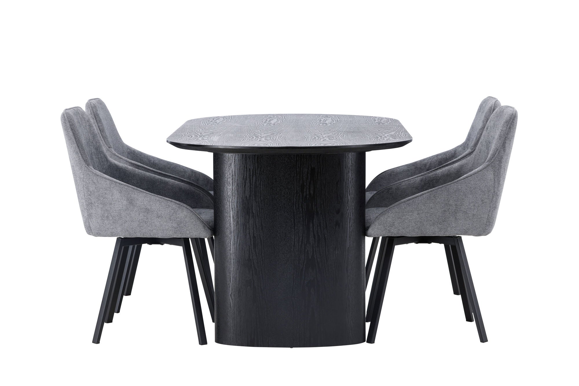 Venture Home Isolde spisebord 180*75 - Black / Black MDF +Rosie Spisebordsstol - Black / Dark grey Fabric _4