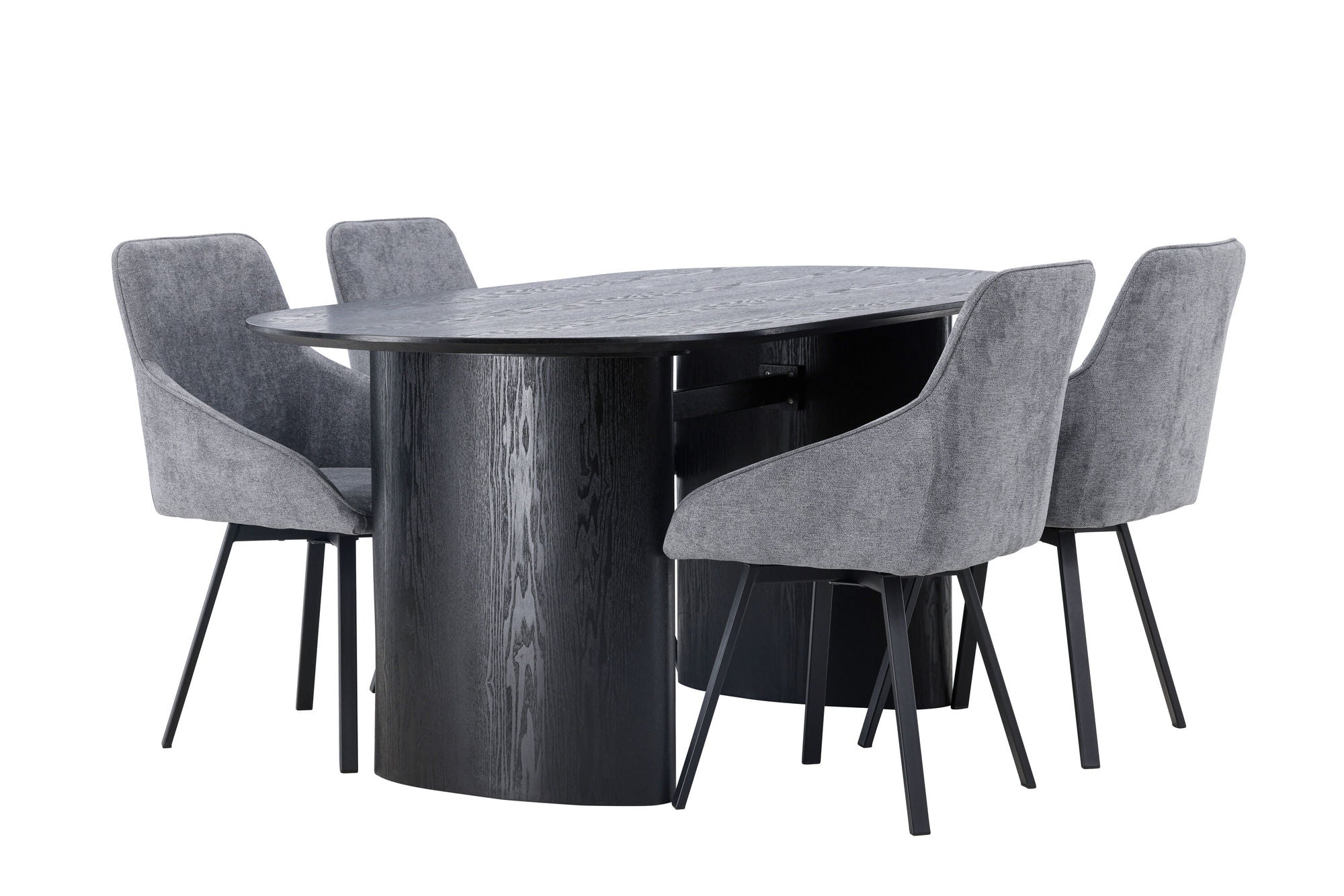 Venture Home Isolde spisebord 180*75 - Black / Black MDF +Rosie Spisebordsstol - Black / Dark grey Fabric _4
