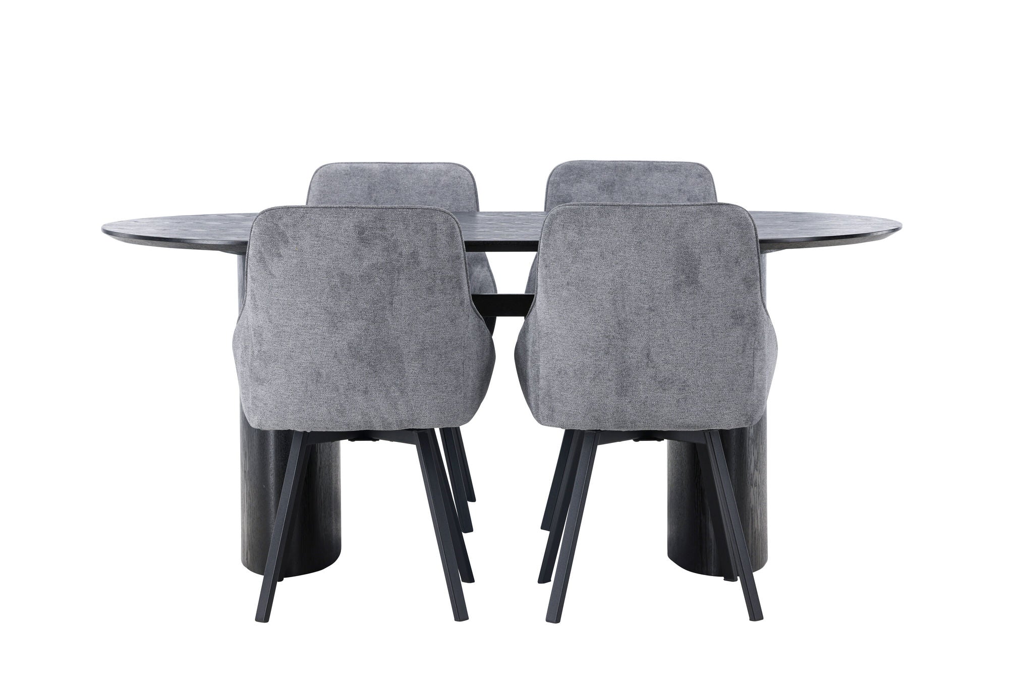 Venture Home Isolde spisebord 180*75 - Black / Black MDF +Rosie Spisebordsstol - Black / Dark grey Fabric _4