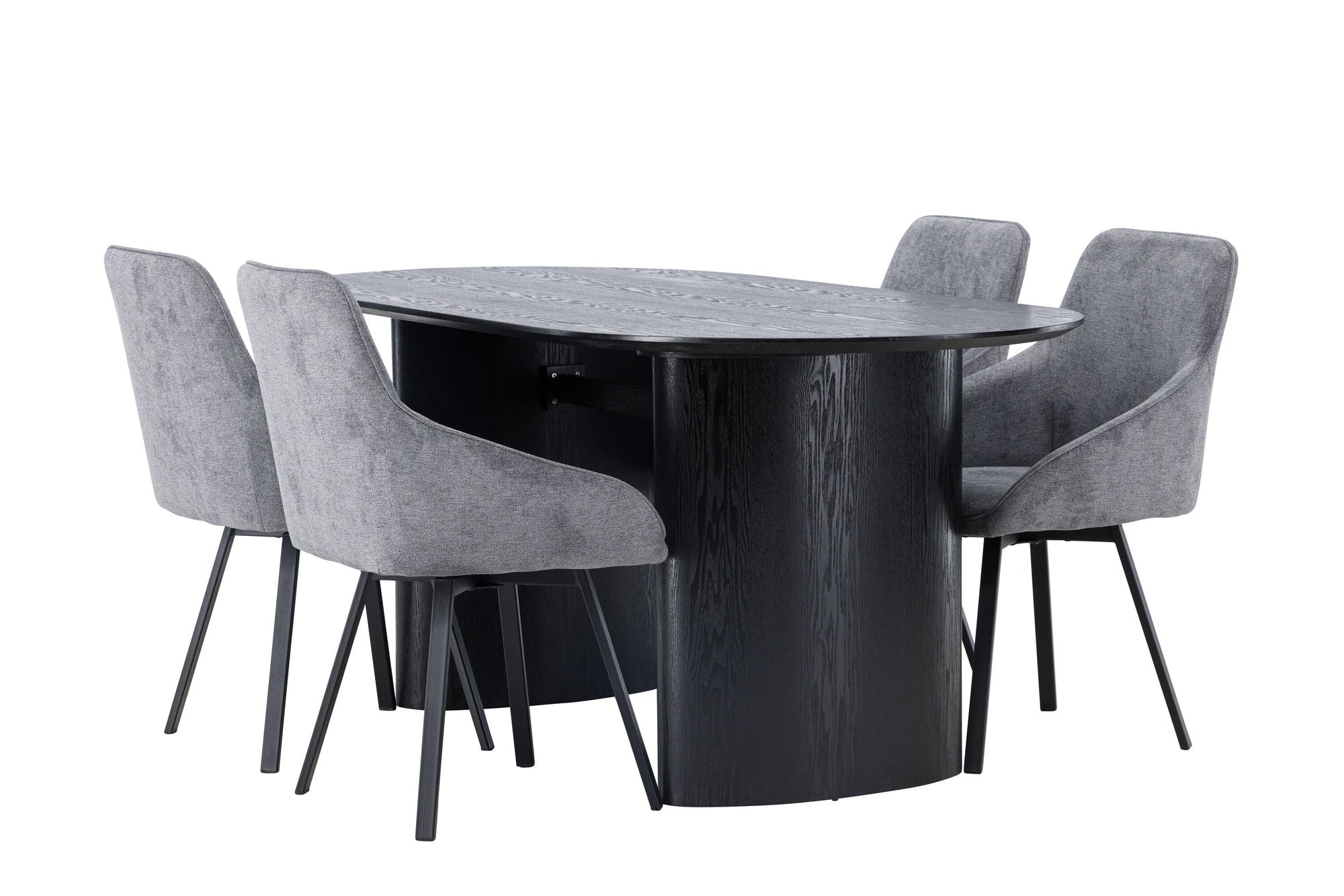 Venture Home Isolde spisebord 180*75 - Black / Black MDF +Rosie Spisebordsstol - Black / Dark grey Fabric _4