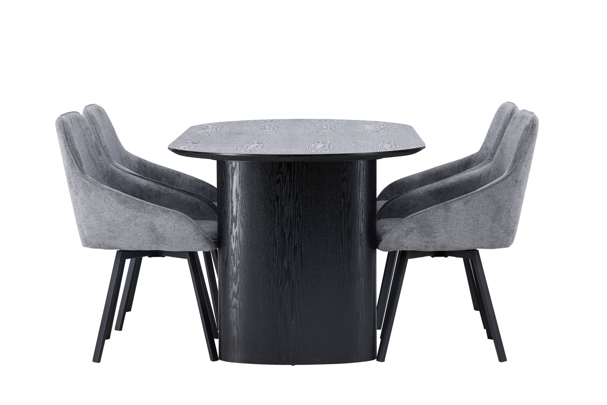 Venture Home Isolde spisebord 180*75 - Black / Black MDF +Rosie Spisebordsstol - Black / Dark grey Fabric _4