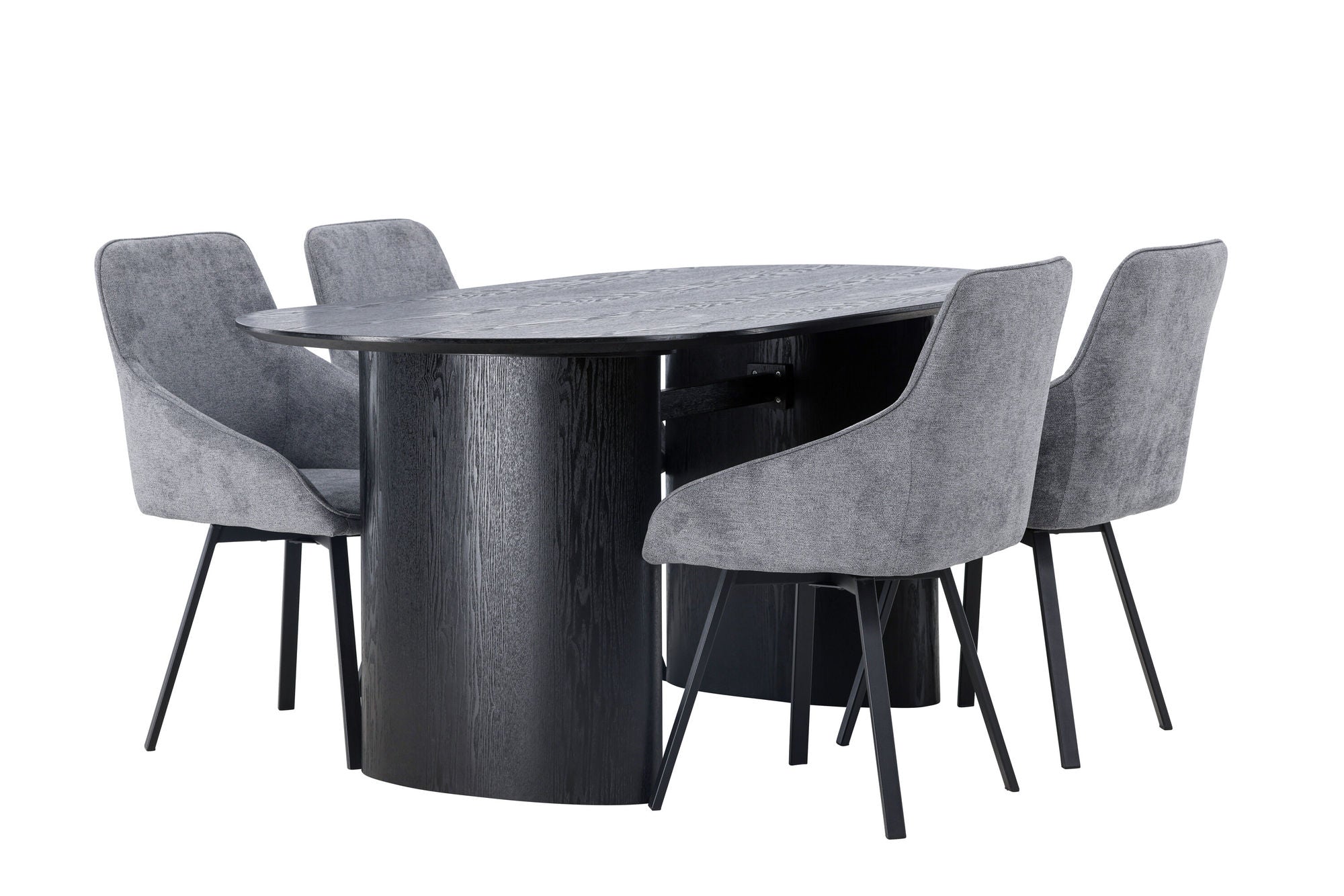Venture Home Isolde spisebord 180*75 - Black / Black MDF +Rosie Spisebordsstol - Black / Dark grey Fabric _4