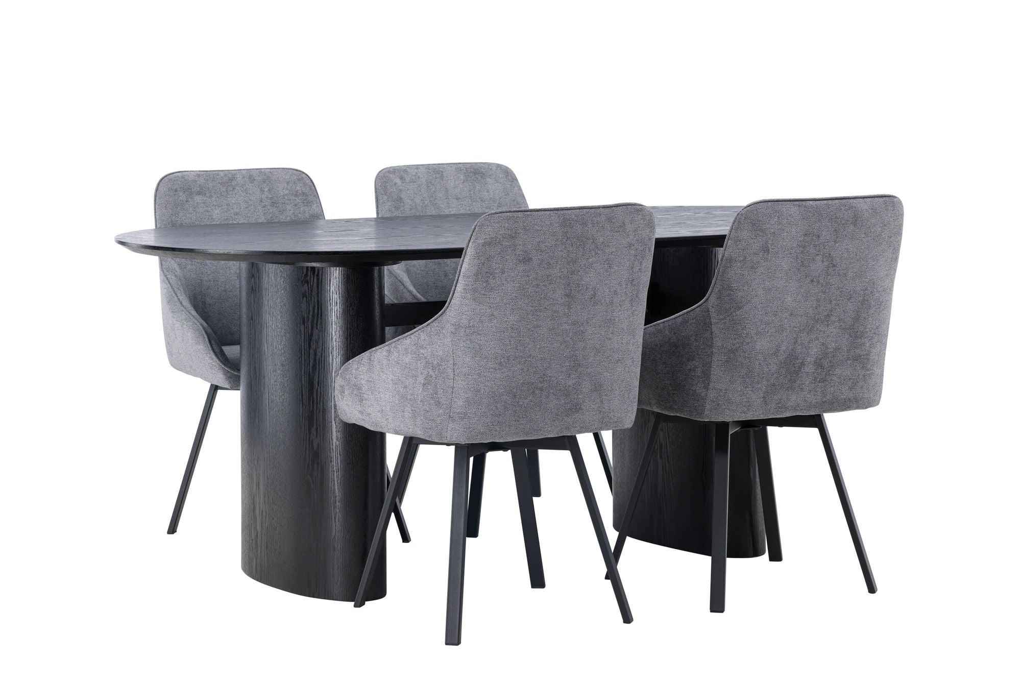 Venture Home Isolde spisebord 180*75 - Black / Black MDF +Rosie Spisebordsstol - Black / Dark grey Fabric _4