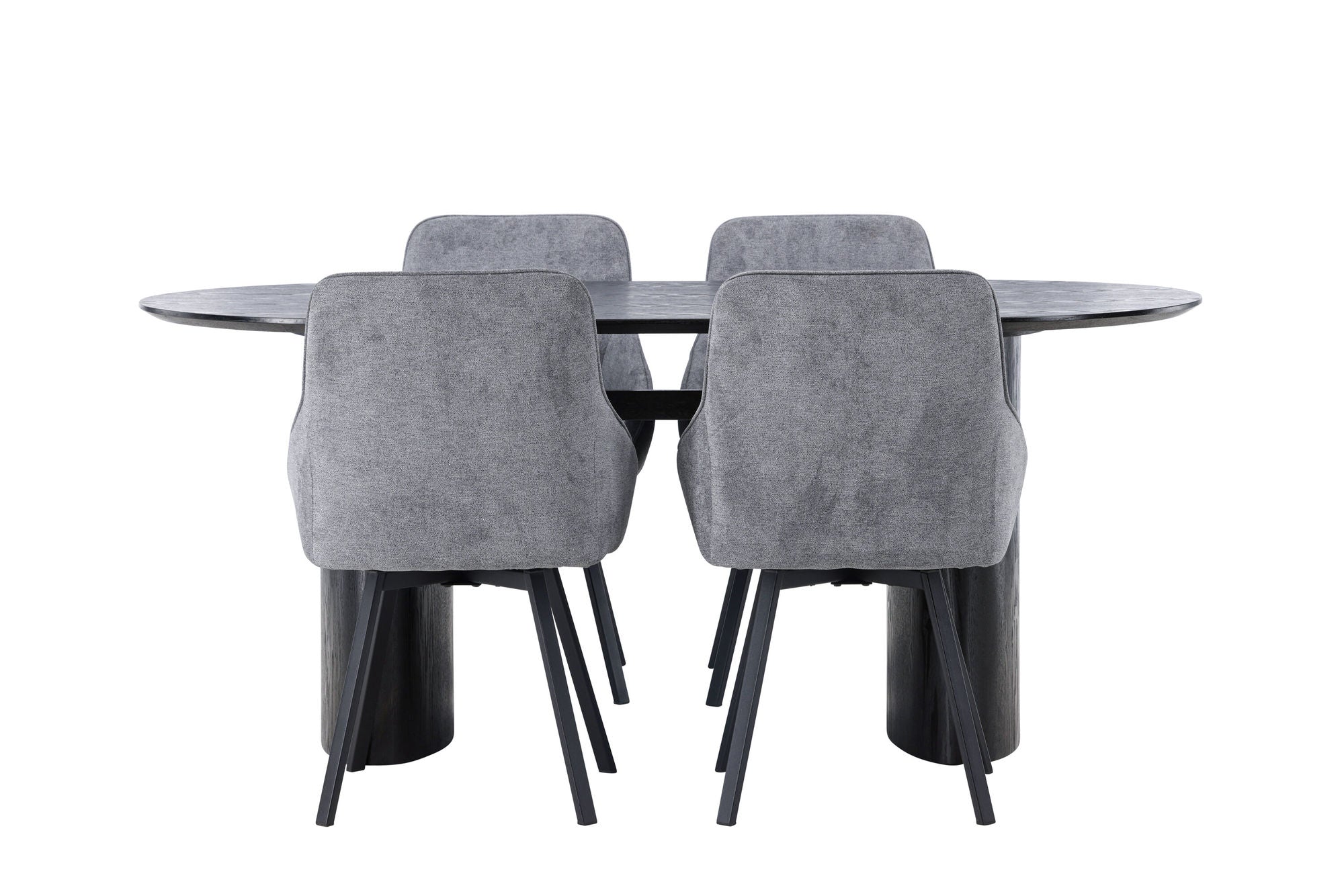 Venture Home Isolde spisebord 180*75 - Black / Black MDF +Rosie Spisebordsstol - Black / Dark grey Fabric _4