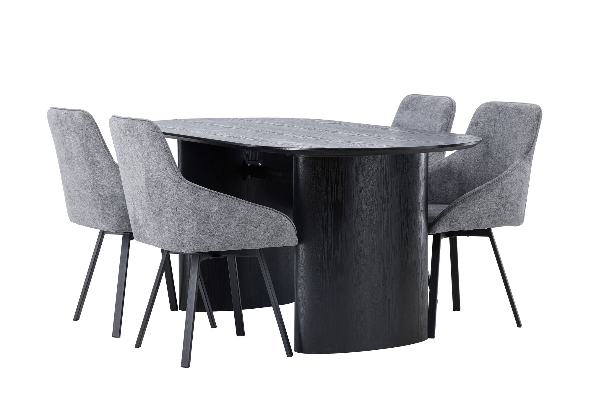 Venture Home Isolde spisebord 180*75 - Black / Black MDF +Rosie Spisebordsstol - Black / Dark grey Fabric _4