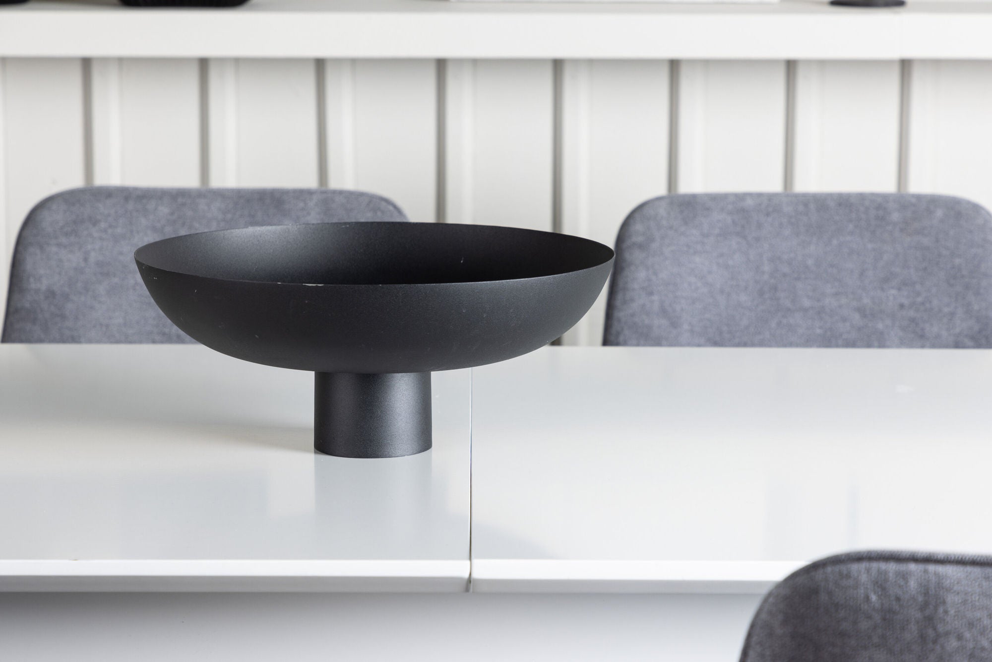 Venture Home Disa spisebord 120/160*80 - White / Grey MDF +Rosie Spisebordsstol - Black / Dark grey Fabric _4