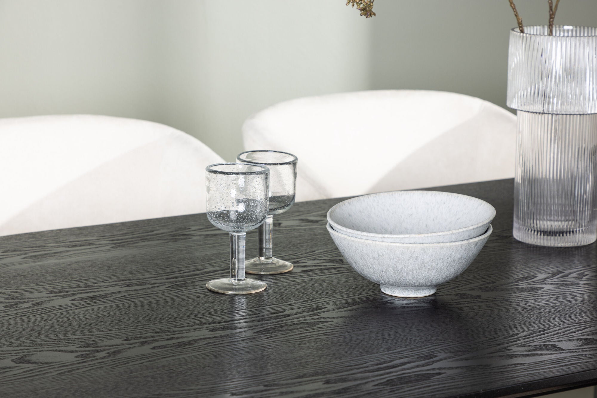 Venture Home Isolde spisebord 180*75 - Black / Black MDF +Day Spisebordsstol - Matte black / White Linen _4