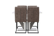 Venture Home Disa spisebord 120/160*80 - White / Grey MDF +Zizo Spisebordsstol - Black / Brown Microfiber fabric _4