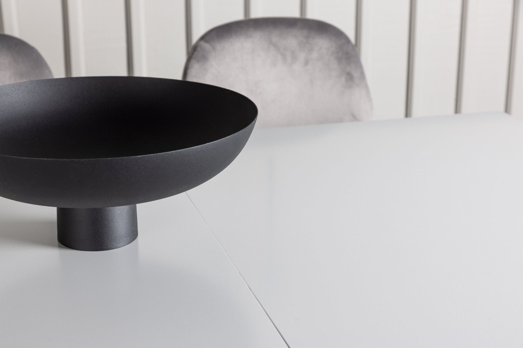 Venture Home Disa spisebord 120/160*80 - White / Grey MDF +Eva Spisebordsstol - Light grey / Light grey Velvet _4
