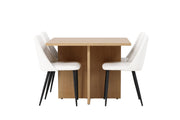 Venture Home Leo spisebord 100*75 - Oaklook / Oaklook MDF +Night Spisebordsstol - Black / White PU _4