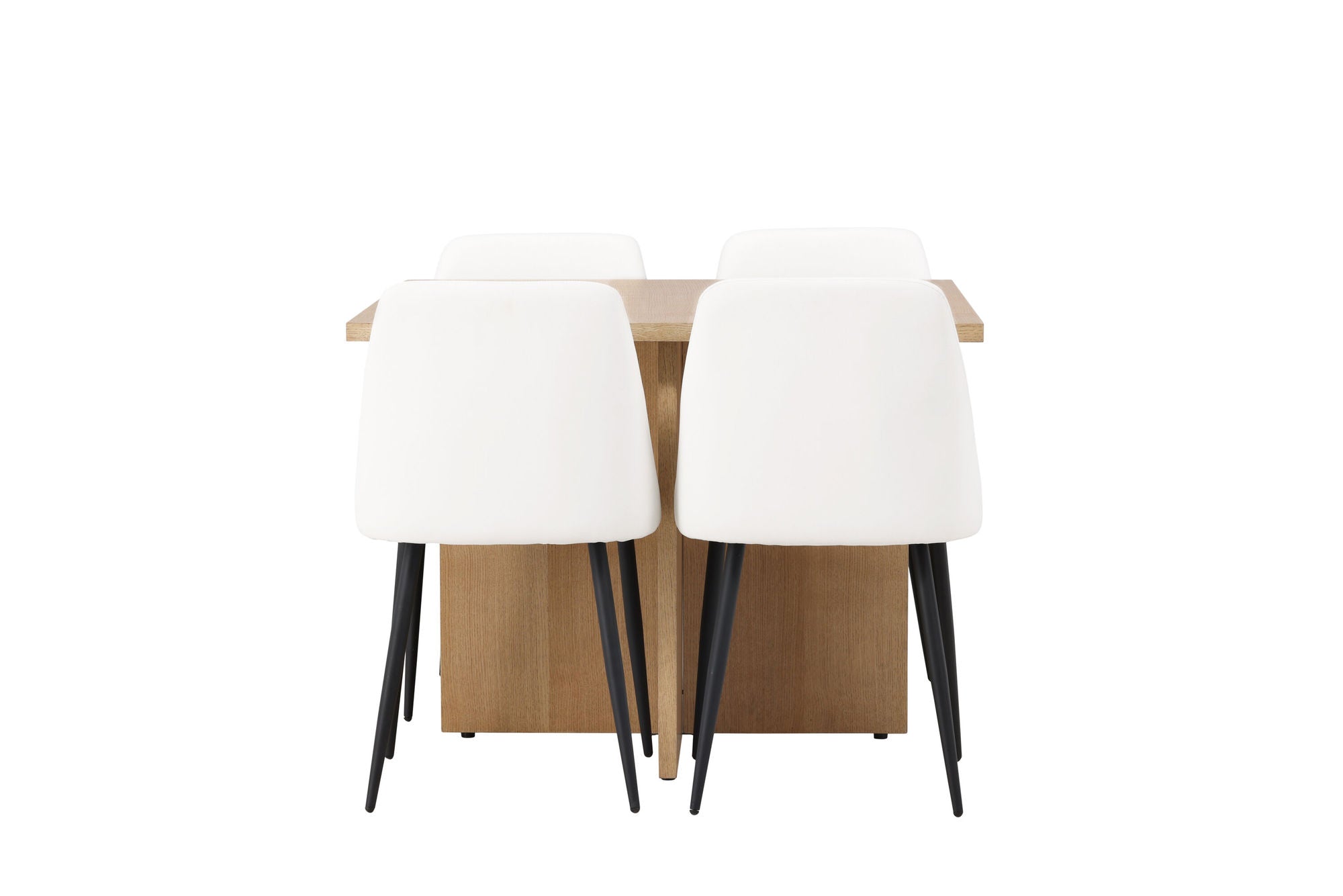Venture Home Leo spisebord 100*75 - Oaklook / Oaklook MDF +Night Spisebordsstol - Black / White PU _4