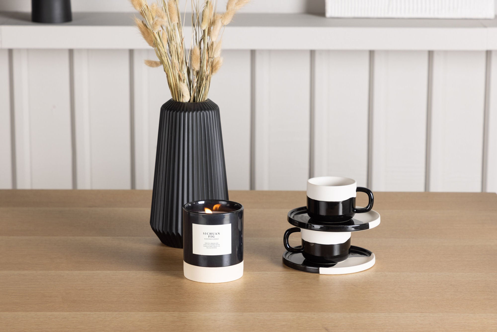 Venture Home Leo spisebord 100*75 - Oaklook / Oaklook MDF +Night Spisebordsstol - Black / White PU _4