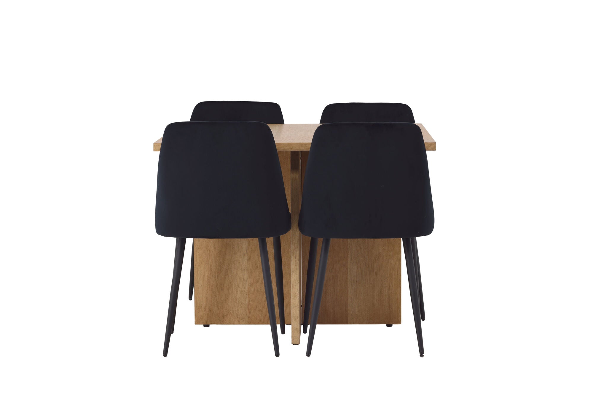 Venture Home Leo spisebord 100*75 - Oaklook / Oaklook MDF +Night Spisebordsstol - Black / Black Velvet _4
