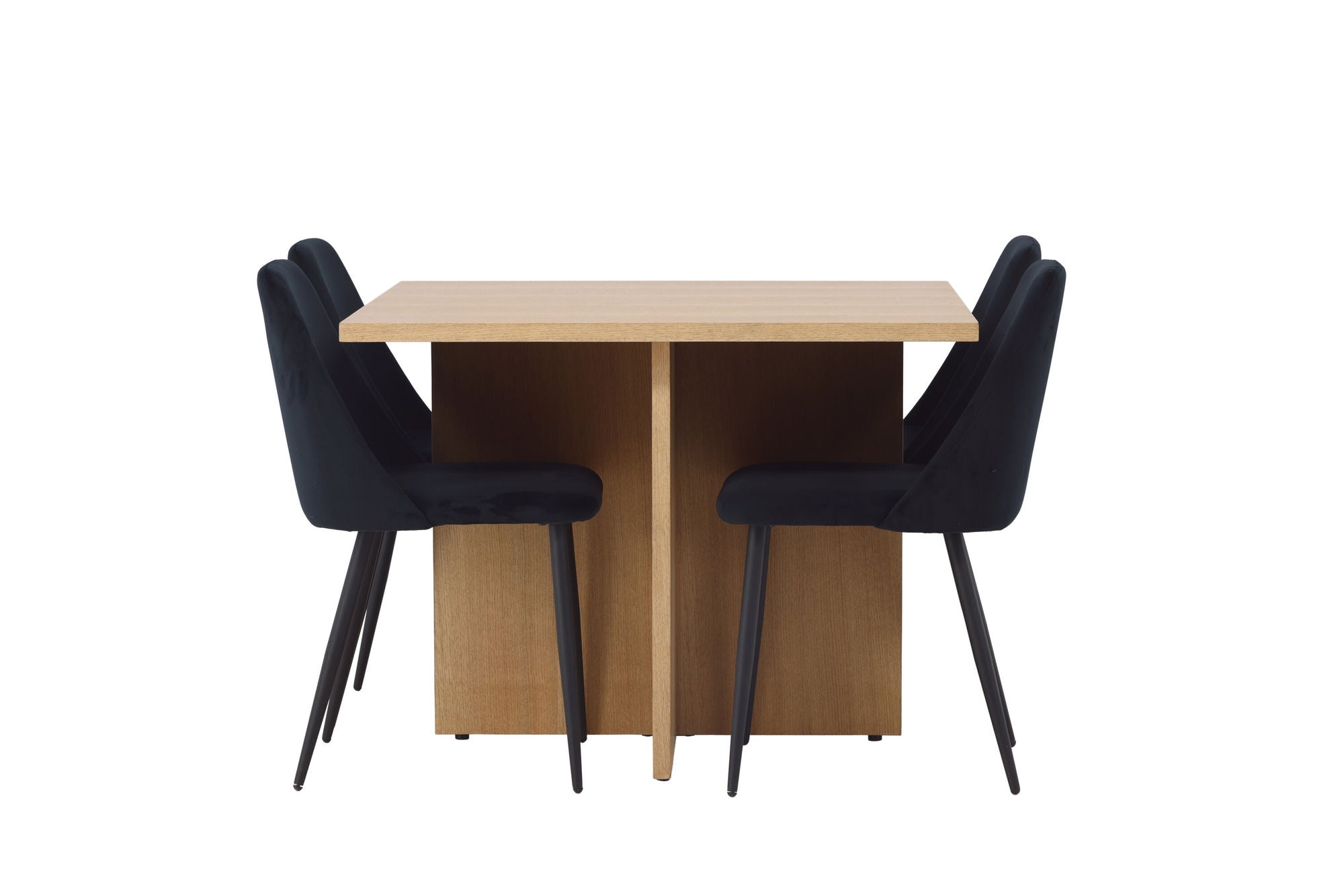 Venture Home Leo spisebord 100*75 - Oaklook / Oaklook MDF +Night Spisebordsstol - Black / Black Velvet _4