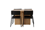 Venture Home Leo spisebord 100*75 - Oaklook / Oaklook MDF +Kenth stol - Black / Black PU _4