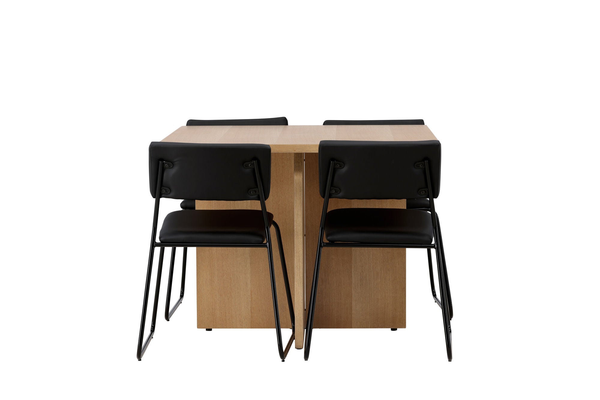 Venture Home Leo spisebord 100*75 - Oaklook / Oaklook MDF +Kenth stol - Black / Black PU _4