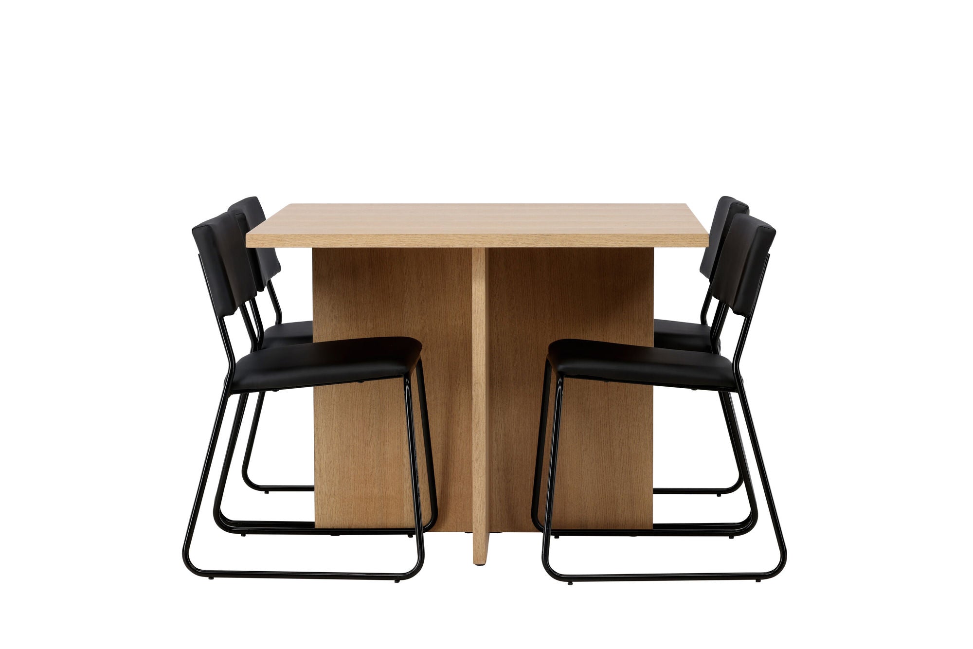 Venture Home Leo spisebord 100*75 - Oaklook / Oaklook MDF +Kenth stol - Black / Black PU _4