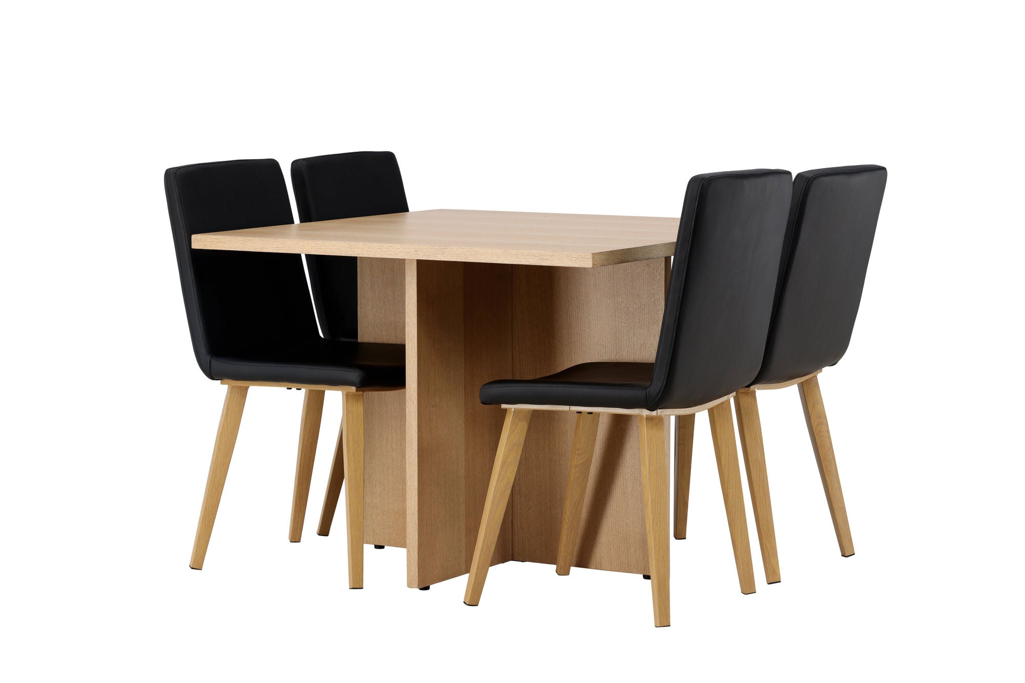 Venture Home Leo spisebord 100*75 - Oaklook / Oaklook MDF +Today Spisebordsstol - Nature / Black PU _4
