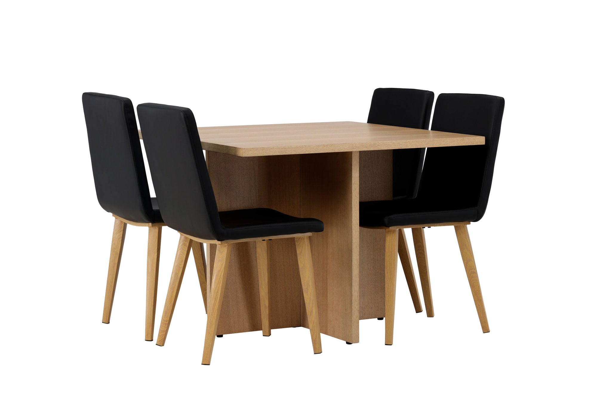 Venture Home Leo spisebord 100*75 - Oaklook / Oaklook MDF +Today Spisebordsstol - Nature / Black PU _4