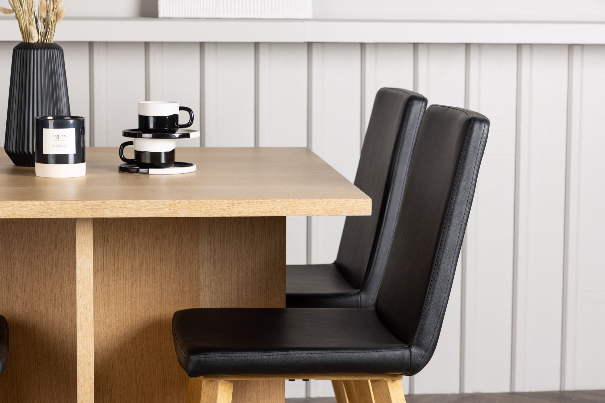 Venture Home Leo spisebord 100*75 - Oaklook / Oaklook MDF +Today Spisebordsstol - Nature / Black PU _4