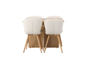 Venture Home Leo spisebord 100*75 - Oaklook / Oaklook MDF +Lilja Spisebordsstol - Oaklook / Beige Fabric _4