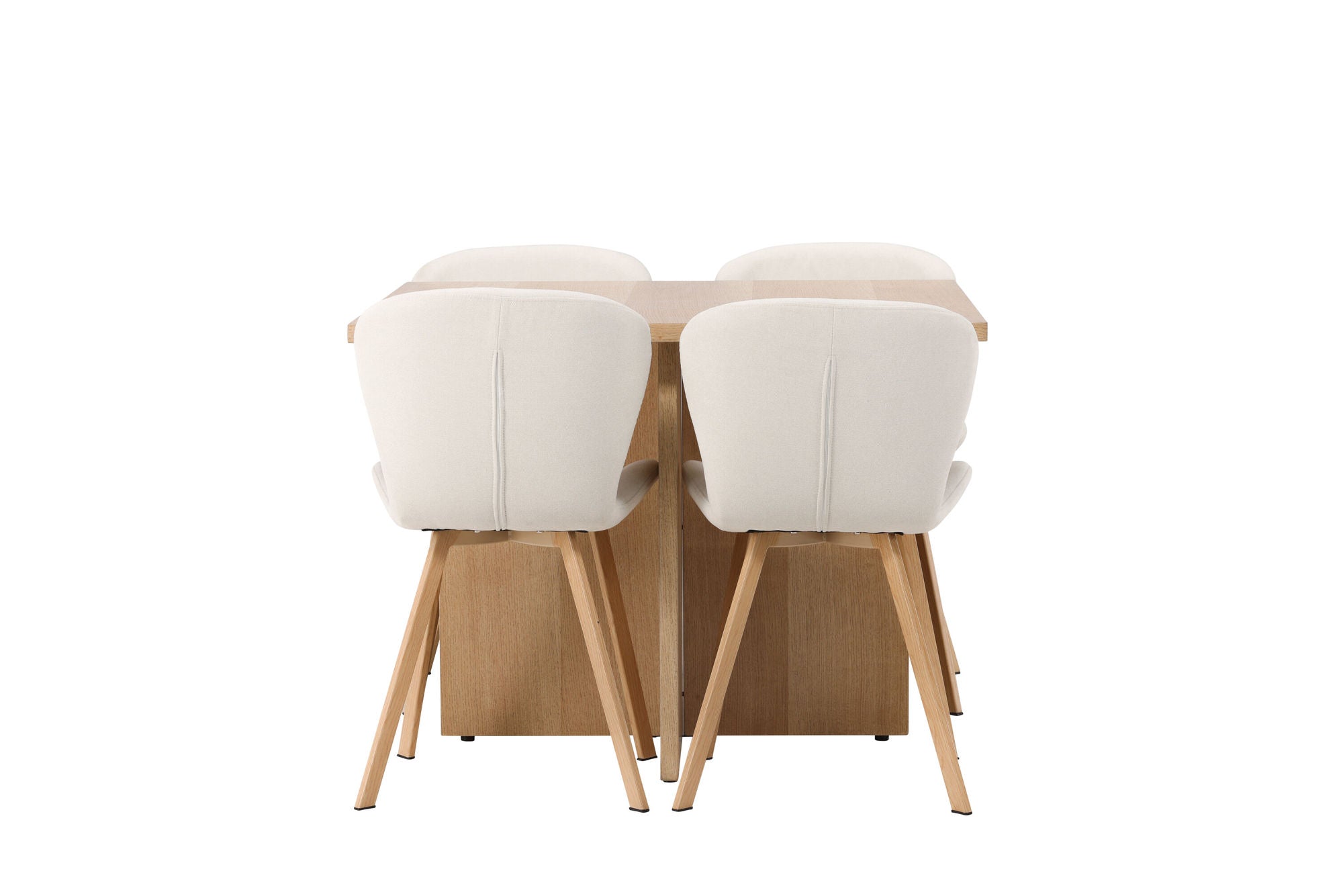 Venture Home Leo spisebord 100*75 - Oaklook / Oaklook MDF +Lilja Spisebordsstol - Oaklook / Beige Fabric _4