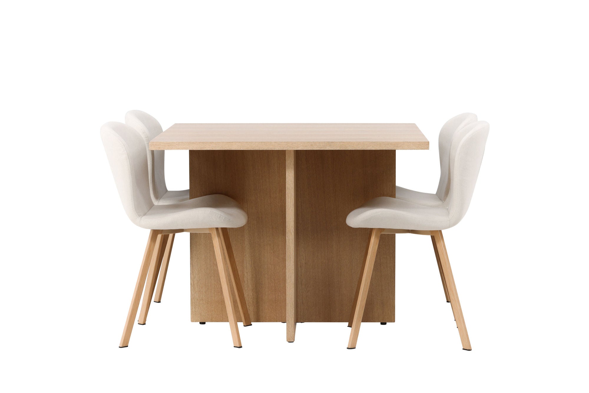 Venture Home Leo spisebord 100*75 - Oaklook / Oaklook MDF +Lilja Spisebordsstol - Oaklook / Beige Fabric _4
