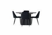 Venture Home Matilda spisebord φ130 - Black / Black MDF with veneer +Night Spisebordsstol - Black / Black Velvet _4